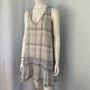 Free People Run With Me Plaid Mini Dress NEW